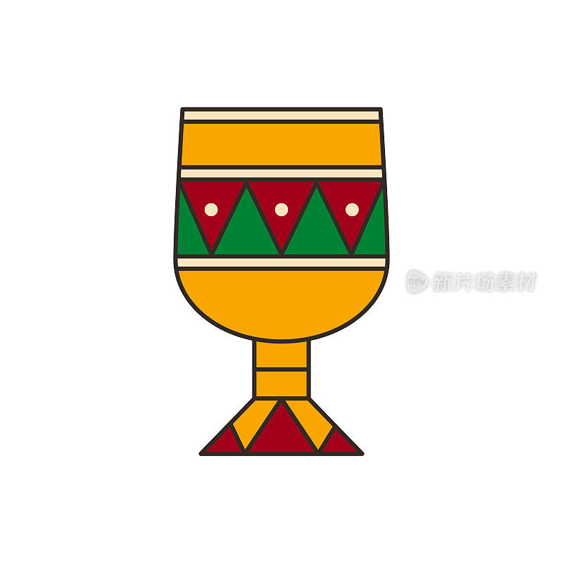 高脚杯齐康比Cha Umoja，杯子的统一- clipart在白色的背景